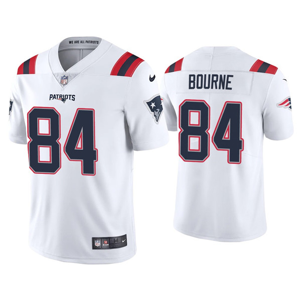 Men's New England Patriots #84 Kendrick Bourne 2021 White Vapor Untouchable Limited Stitched NFL Jersey